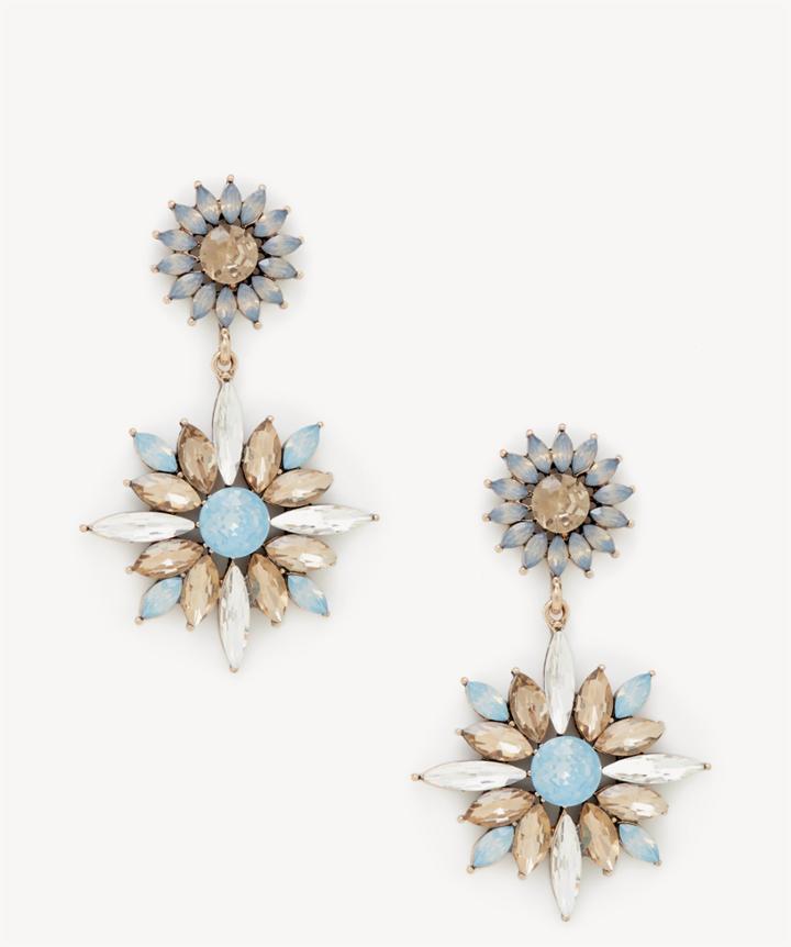 Sole Society Women's Starburst Drop Earrings Crystal Gold/blue One Size From Sole Society
