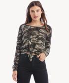 Sanctuary Sanctuary Women's Laguna Tie Front Sweater In Color: Human Nature Camo Size Xs From Sole Society