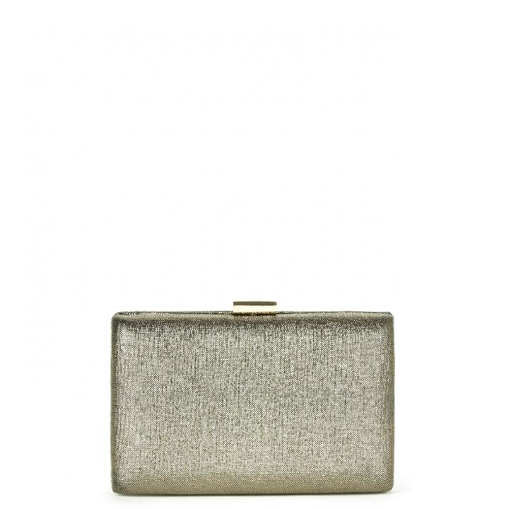 Sole Society Sole Society Eileen Metallic Minaudiere - Champagne-one Size