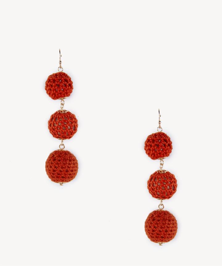 Sole Society Sole Society Crochet Tiered Earrings Coral One Size Os