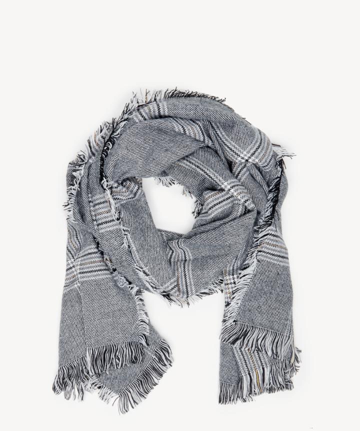 Sole Society Women's Houndstooth Checkered Scarf Grey Acrylic From Sole Society