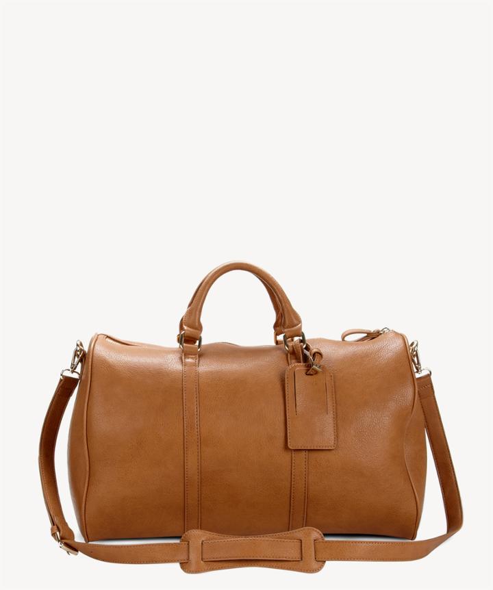 Sole Society Sole Society Cassidy Vegan Weekender Bag Cognac Leather