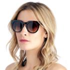 Sole Society Sole Society Miranda Mid-size Square Sunglasses - Shiny Black-one Size