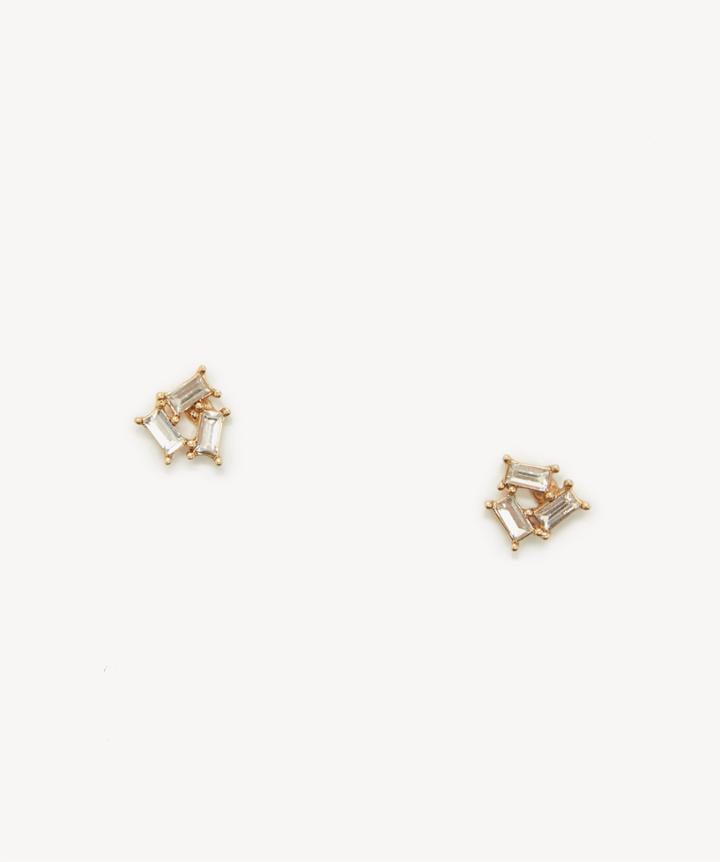 Sole Society Women's Stud Earrings 14k Vintage Gold/crystal Size Onesize From Sole Society
