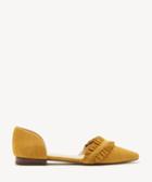 Sole Society Women's Rosalind Ruffle Dorsay Flats Rusted Gold Size 5 Suede From Sole Society