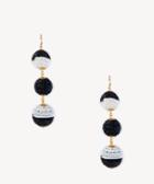 Sole Society Sole Society Beaded Triple Ball Drop Earrings Black/white One Size Os