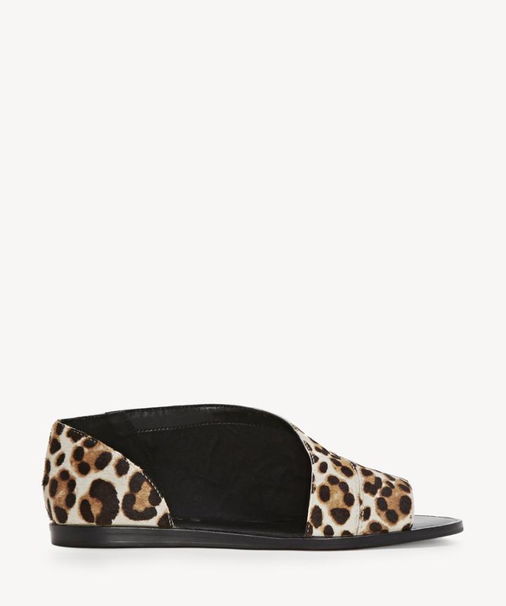 1. State 1. State Women's Celvin Asymmetrical Open Toe Flats Cheetah Size 5 Leather From Sole Society