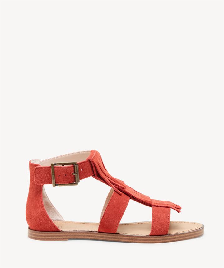Sole Society Sole Society Fauna Fringe Flats Sandals Paprika Size 5 Suede