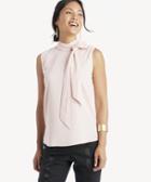 Vince Camuto Vince Camuto Women's S/l Satin Back Texture Tie Neck Bls In Color: Lustre Pink Size Xs From Sole Society