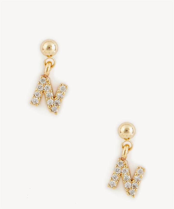 Sole Society Sole Society Dainty Initial Earrings Gold Size One