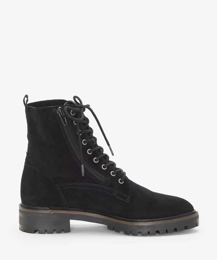 Lucky Brand Lucky Brand Women's Idara Lace Up Flats Bootie Black Size 5 Suede From Sole Society