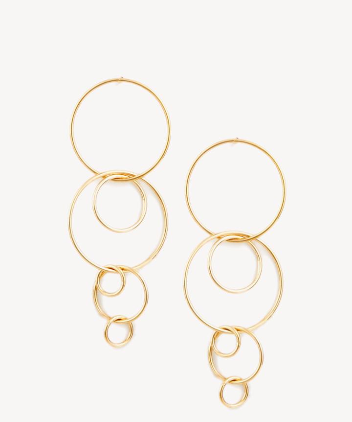 Sole Society Sole Society Interlink Hoop Drop Earrings Gold One Size Os