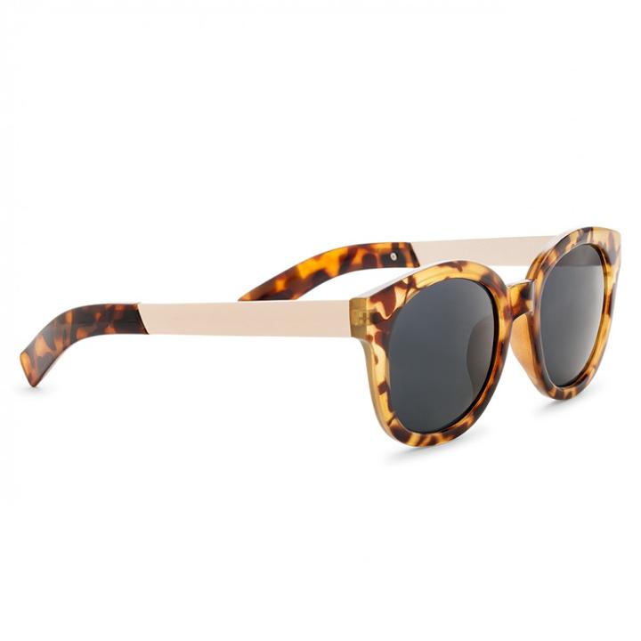 Sole Society Sole Society Caleb Round Sunglasses With Metal Detail - Honey Tortoise-one Size