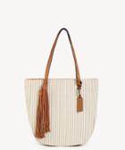 Sole Society Sole Society Honey Tote Vegan Tassel Taupe Multi Fabric Leather Genuine Suede