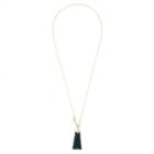 Sole Society Sole Society Charm And Tassel Necklace - Emerald-one Size