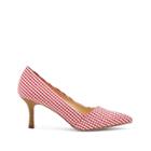 Sole Society Sole Society Angelica Pointed Toe Pump - Red White Gingham-5.5