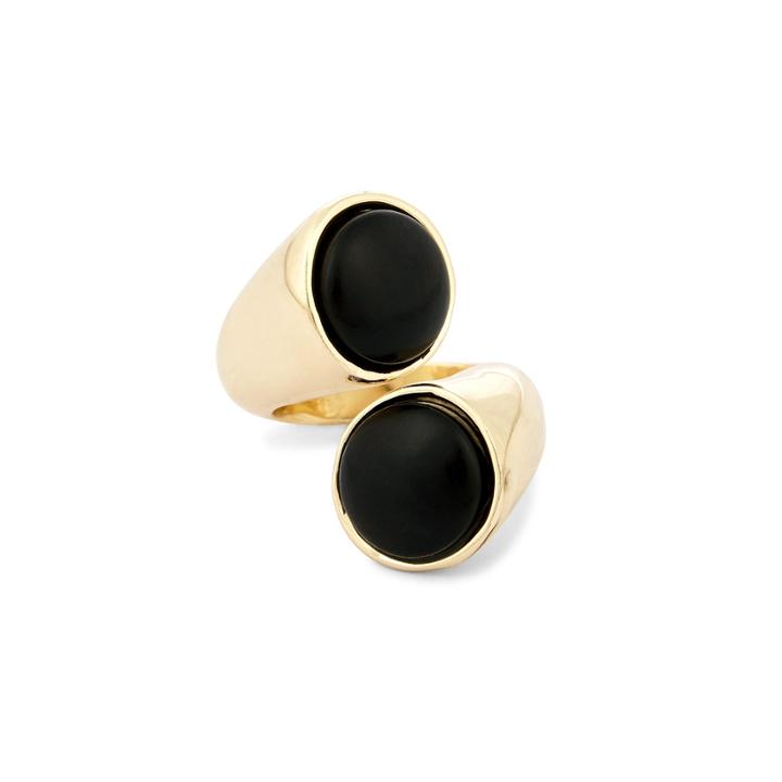 Sole Society Sole Society Modern Stone Statement Ring - Black