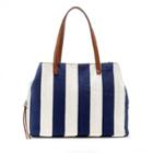 Sole Society Sole Society Millie Printed Oversized Tote - Navy Cream