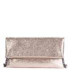 Sole Society Sole Society Maci Crinkle Foldover Clutch - Rose Gold