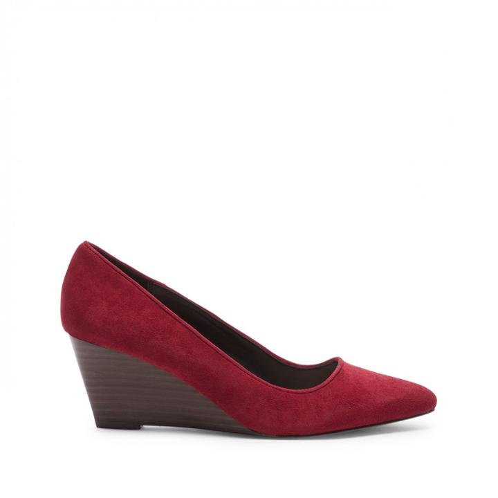 Sole Society Sole Society Juli Mid Heel Wedge - Dark Red-11