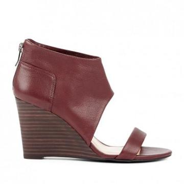 Solesociety Haley Open Toe Wedge - Cranberry