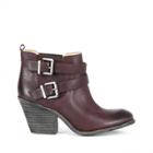Sole Society Sole Society Maris Stacked Heel Buckle Bootie - Wine-5