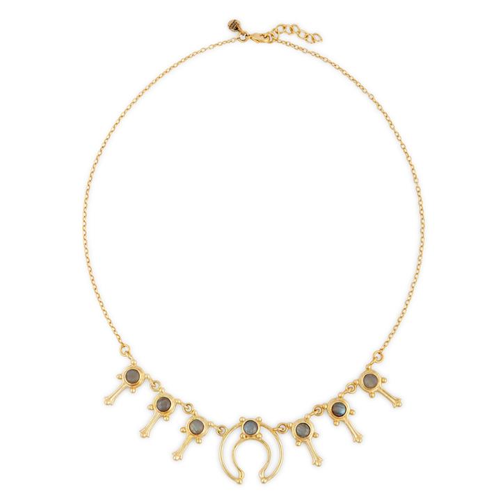 Karen London Karen London 24k Gold Plated Horn Pendant Necklace - Labradorite