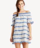 Lost + Wander Lost + Wander Bora Ots Dress Blue/white Size Extra Small From Sole Society