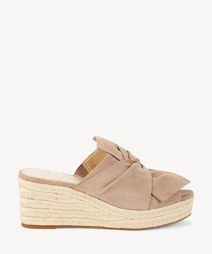 Sole Society Women's Carima Tie Espadrille Wedges Taupe Size 5 Fabric From Sole Society
