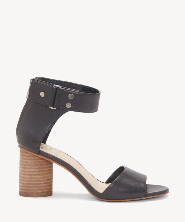 Vince Camuto Vince Camuto Women's Jannali Cylinder Heels Sandals Black Size 5 Leather From Sole Society