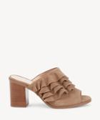 Sole Society Sole Society Frannie Ruffle Mules Taupe Size 5 Suede