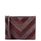 Sole Society Sole Society Shery Mixed Material Pouch - Oxblood