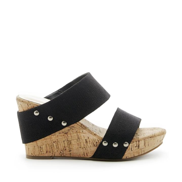 Sole Society Sole Society Emilia Platform Wedge Sandal - Black-5.5