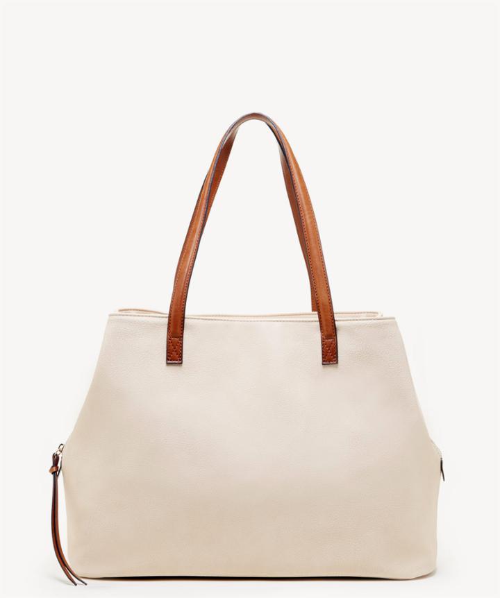 Sole Society Women's Miller Over Tote Cream Faux Leather From Sole Society