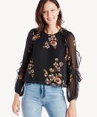 Astr Astr Women's Lena Top In Color: Black Pink Floral Size Large From Sole Society