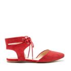 Sole Society Sole Society Ginger Ankle Tie Pointed Flat - Red