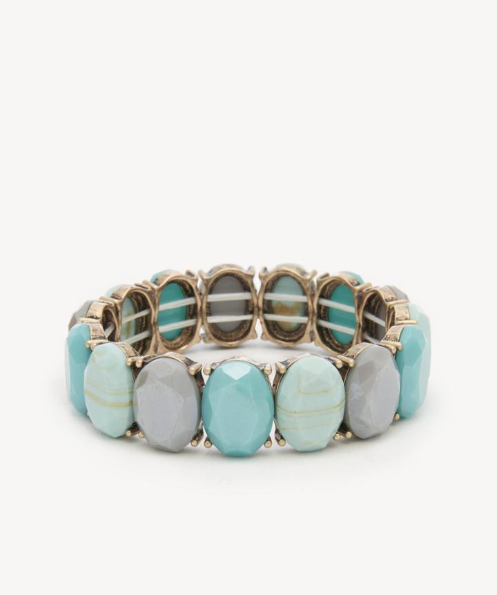 Sole Society Sole Society Stone Stretch Bracelet - Turquoise-one Size