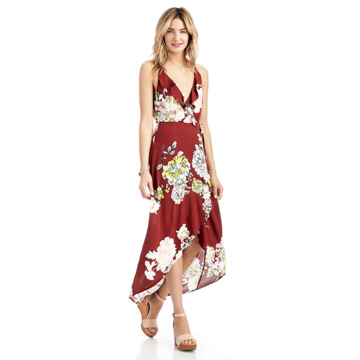 Astr Astr Lucia Dress - Rust Multi Floral-xs