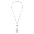 Sole Society Sole Society Plated Natural Stone Tassel Necklace - Nude Combo