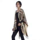 Sole Society Sole Society Reversible Plaid Poncho - Camel-one Size