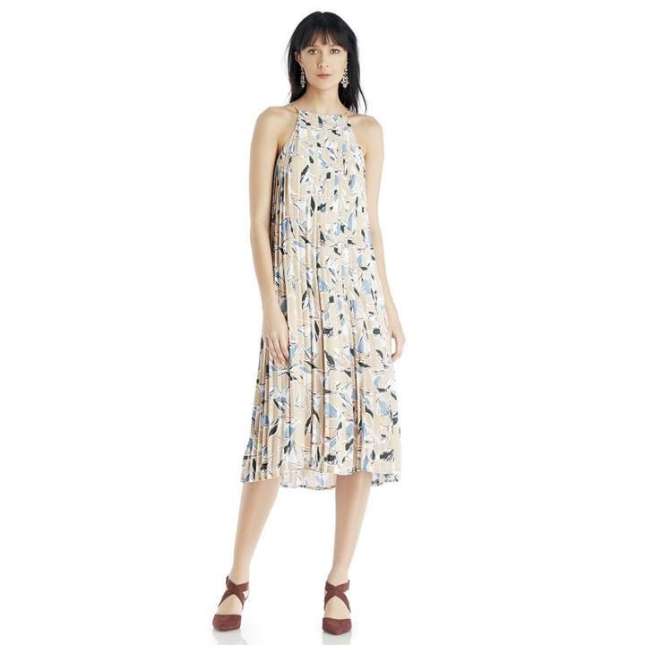 J.o.a. J.o.a. Printed Halter Dress - Peach Multi