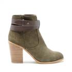 Sole Society Sole Society Kelsita Suede Heeled Bootie - Khaki-6.5