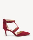 Sole Society Women's Edelyn T Strap Pumps Deep Red Size 5 Suede From Sole Society
