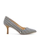 Sole Society Sole Society Angelica Pointed Toe Pump - Black White Stripe-5.5