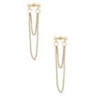 Sole Society Sole Society Stud Chain Drop Earring - Gold