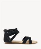 Sole Society Sole Society Sana Strappy Flats Sandals Black Size 5 Suede