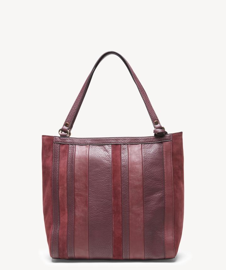 Sole Society Women's Ragna Tote Genuine Suede Mix Oxblood Vegan Leather Genuine Suede From Sole Society