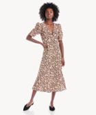 Astr Astr Women's Ss Back Cutout Midi Dress In Color: Leopard Print Size Xs From Sole Society