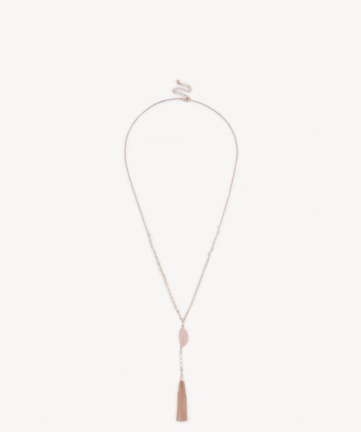Sole Society Sole Society Beaded Tassel Necklace Blush One Size Os
