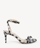 Sole Society Sole Society Avrilie Bow Sandals Black/white Gingham Size 5 Suede